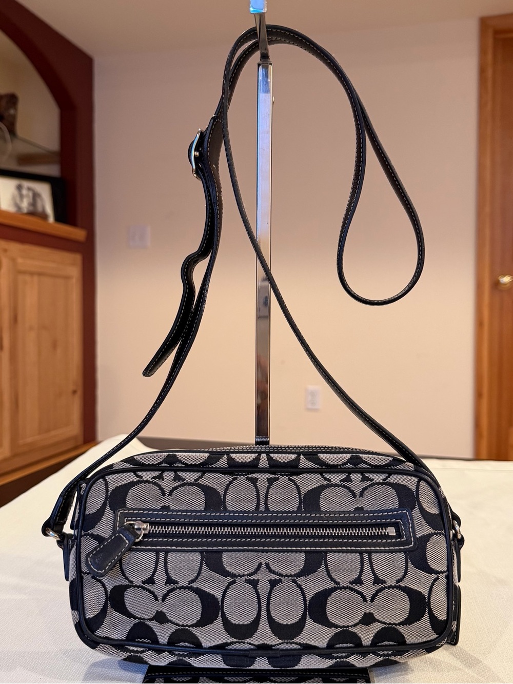 Coach Black & Gray Signature Canvas Monogram Y2K EUC